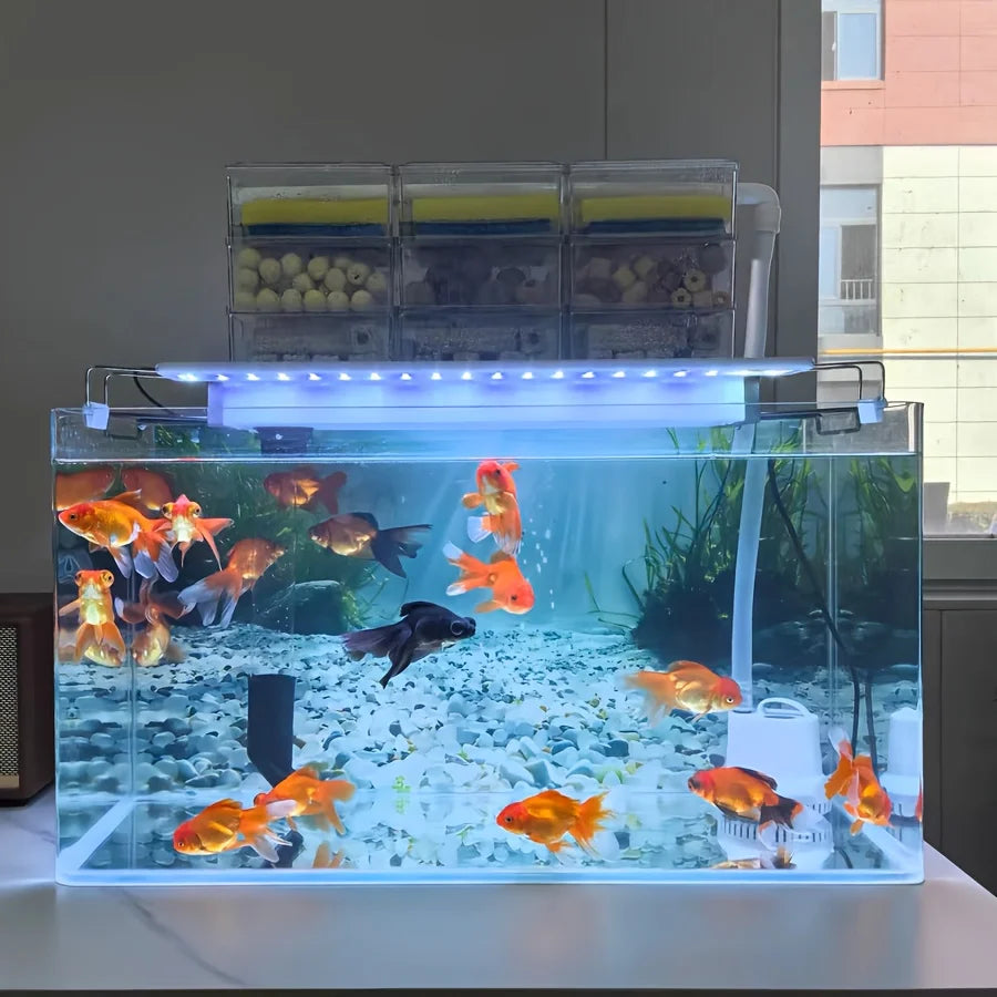 3D Aquarium Background Sticker, Pre-Cut, Reusable Adhesive, Underwater Scene with Sunlight Effect, Fish Tank Decor Z5707