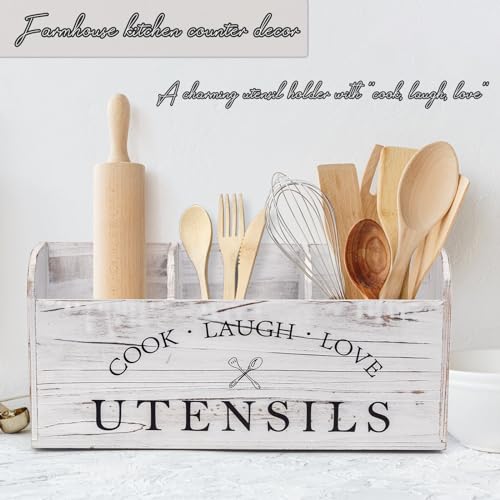 Wooden Utensil Holder for Kitchen Countertop L8214