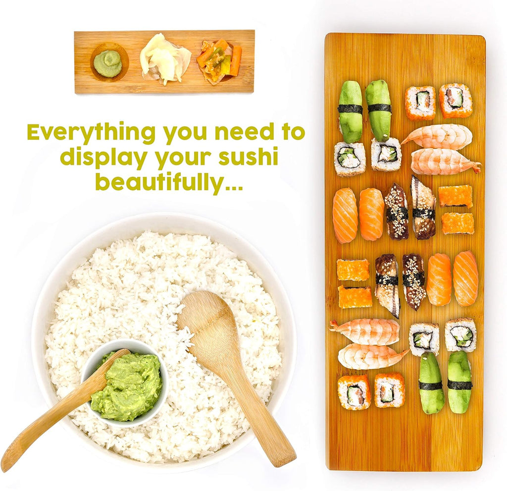 Bamboo Sushi Making Kit with Maki Maker, Sushi Mat, Onigiri Mold Set, and Chopsticks Z5306