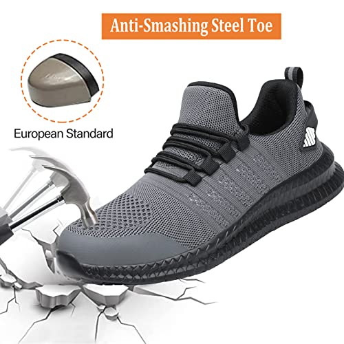 Steel Toe Work Shoes for Men and Women, Lightweight Slip Resistant Safety Sneakers T16315
