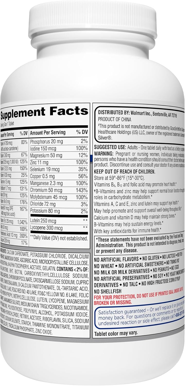 Mature Adult 50+ One Daily Complete Multivitamin, 200 Count (Pack of Two) Y9064