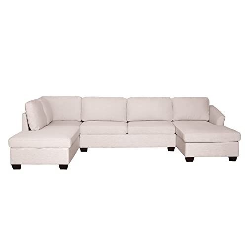 U-Shape Sectional Sofa with Double Chaise Lounge, Beige M3067