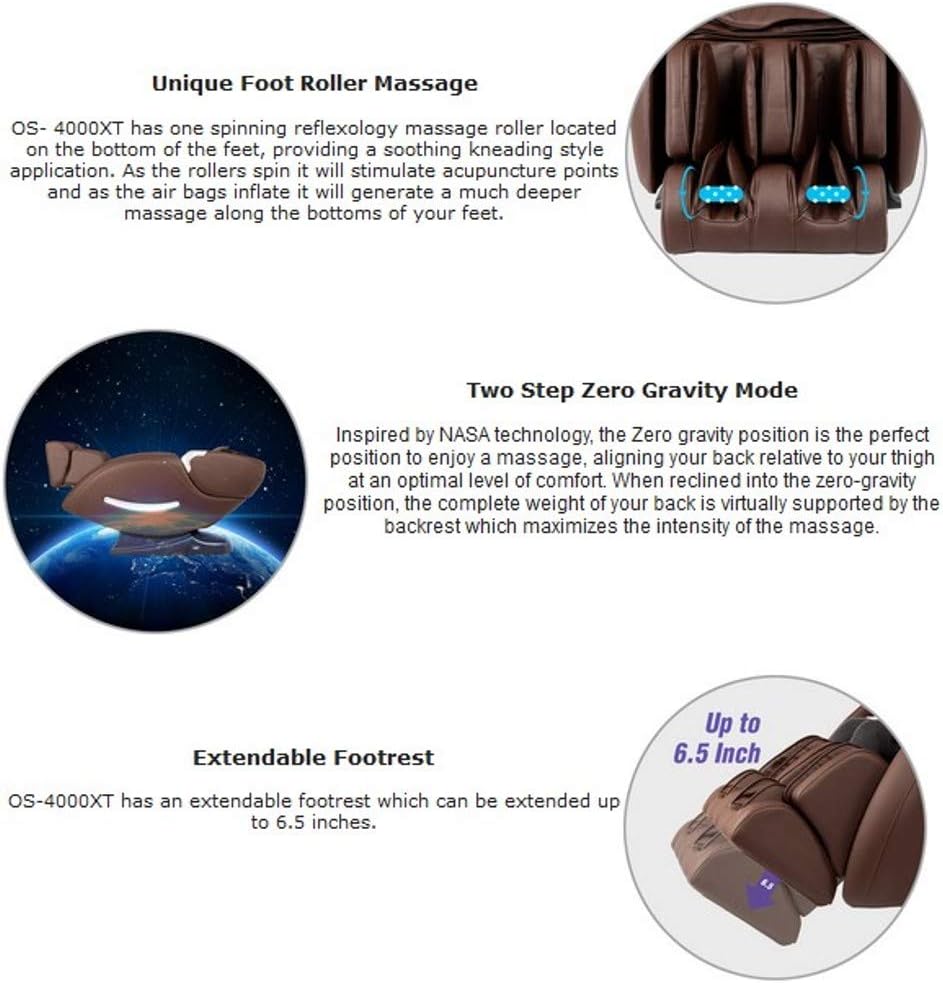 Full Body L-Track Massage Chair with Zero Gravity - Brown X442435