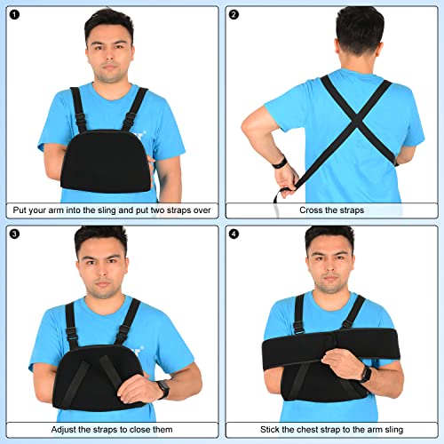 Adjustable Arm Sling Shoulder Immobilizer for Men and Women J535