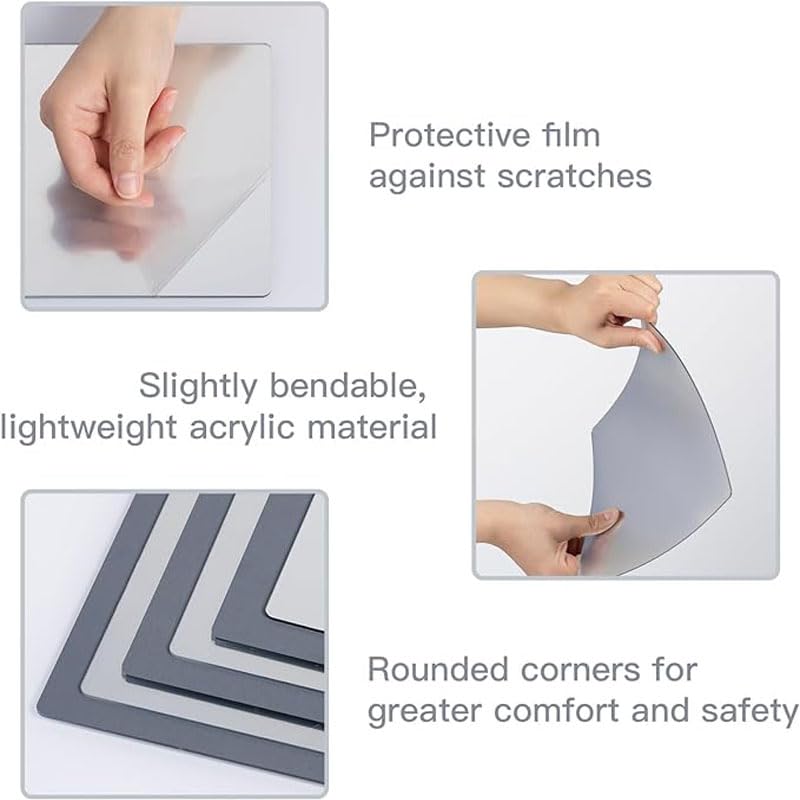 Acrylic Mirror Tiles 20x20cm Self Adhesive Wall Decor C125417