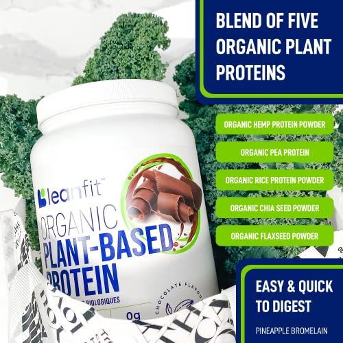 Organic Plant-Based Protein Powder, Natural Chocolate Flavor, 21g Protein N765