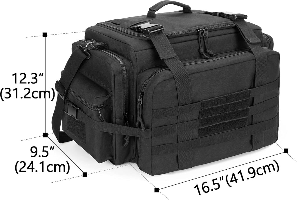 Patrol Bag for Police Gear, Car Front Seat Organizer with Laptop Layer, MOLLE Compatible, Black U998