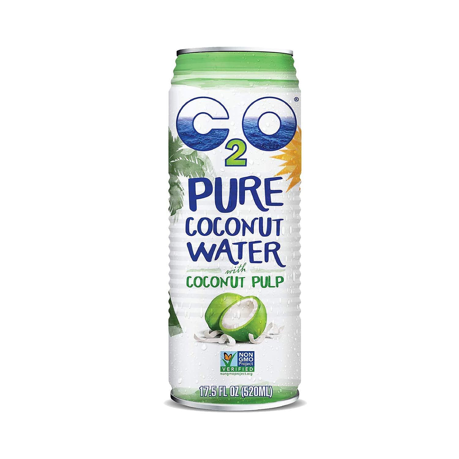 Pure Coconut Water with Pulp, 17.5 fl oz, Pack of 12 Z625