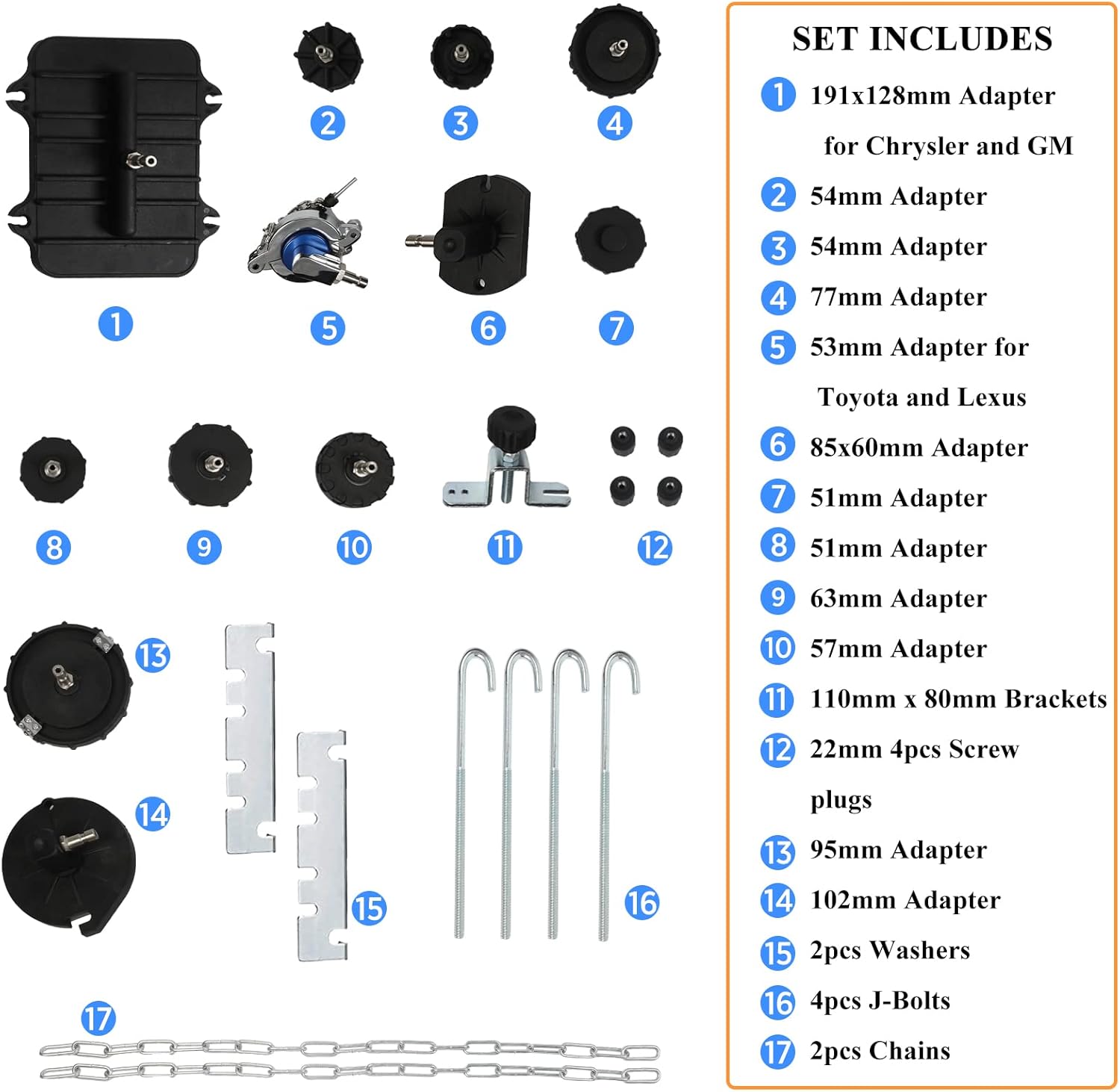 Brake Master Cylinder Adapters Bleeding Tool Kit with Storage Case G739