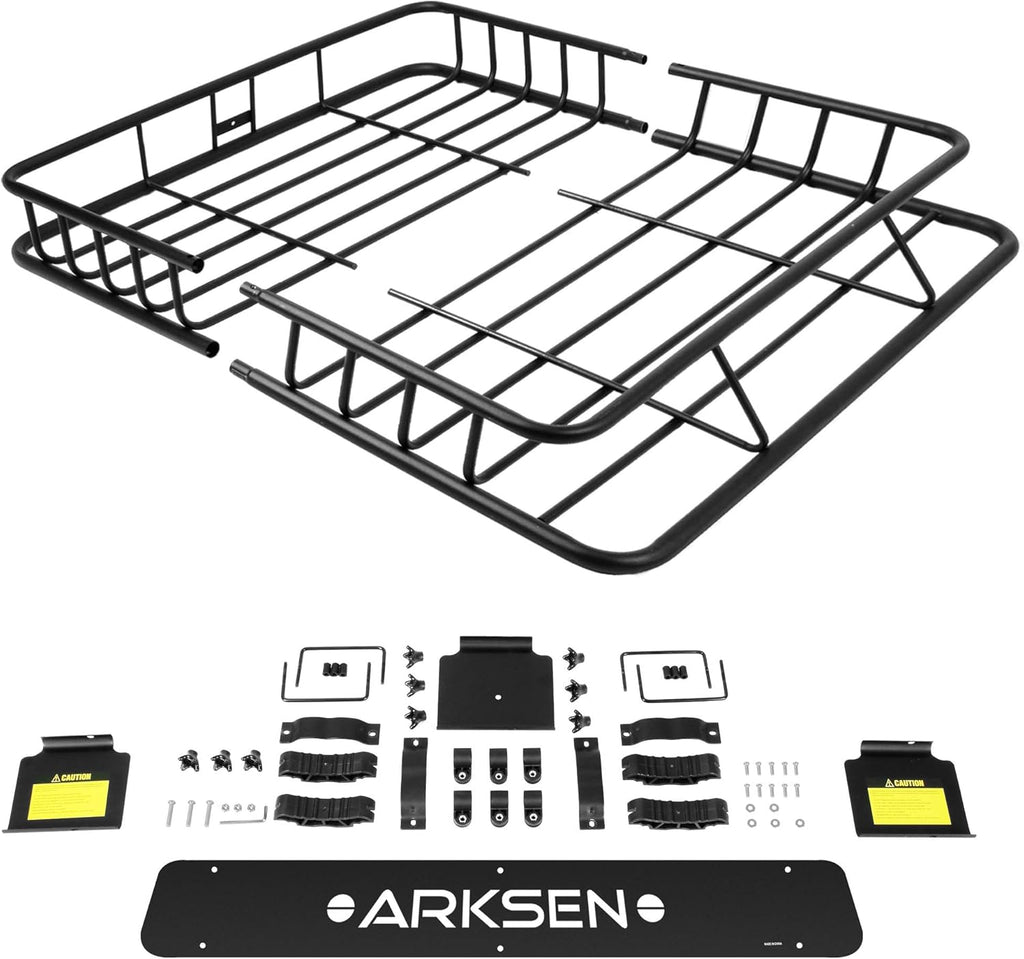 84 Inch Roof Rack Cargo Basket with Soft-Shell Waterproof Roof Bag for SUV, Trucks, Cars K802371