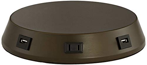 Rustic Industrial Table Lamp with USB and AC Power Outlet, 26" High K916