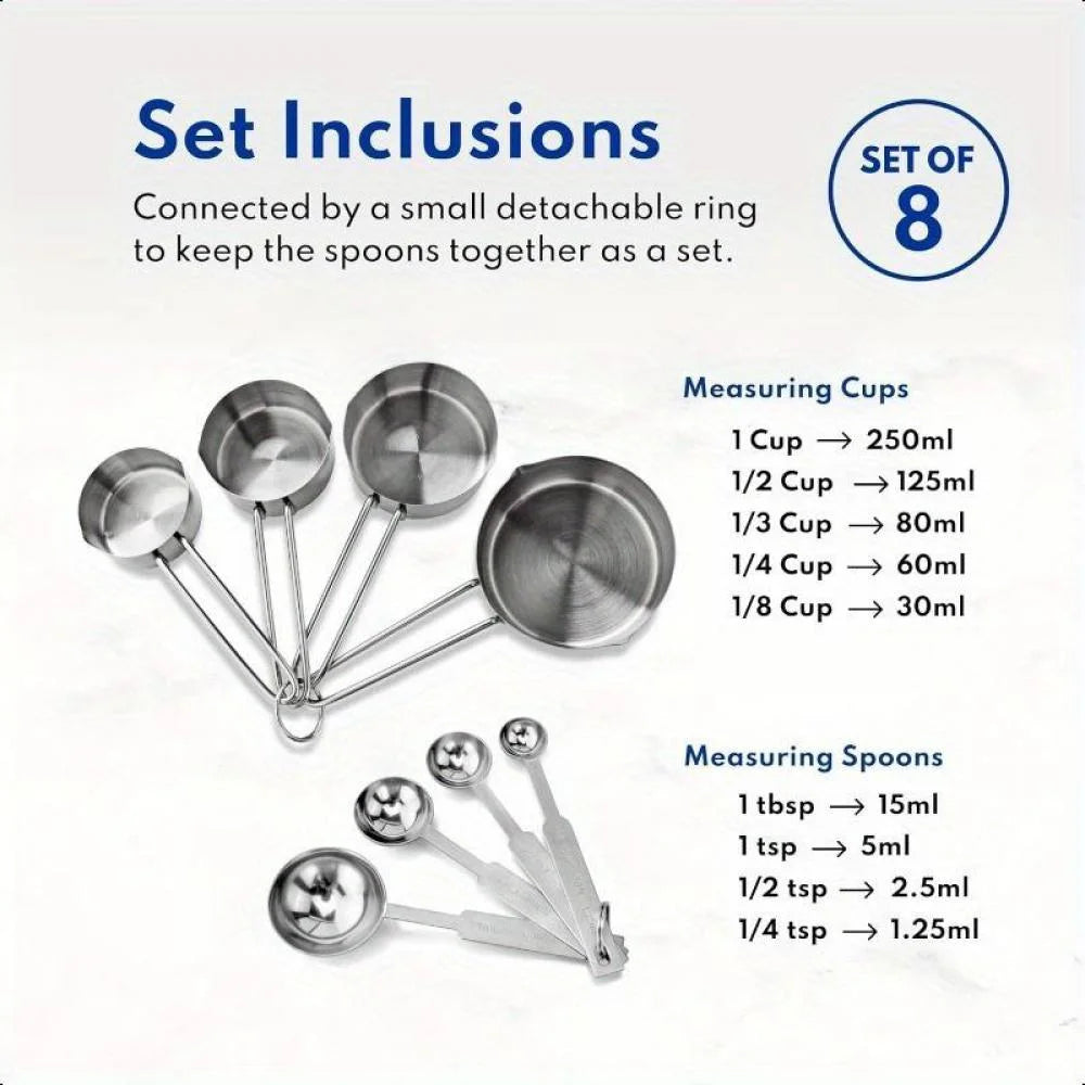 Stainless Steel Measuring Spoons and Cups for Cooking and Baking L3910