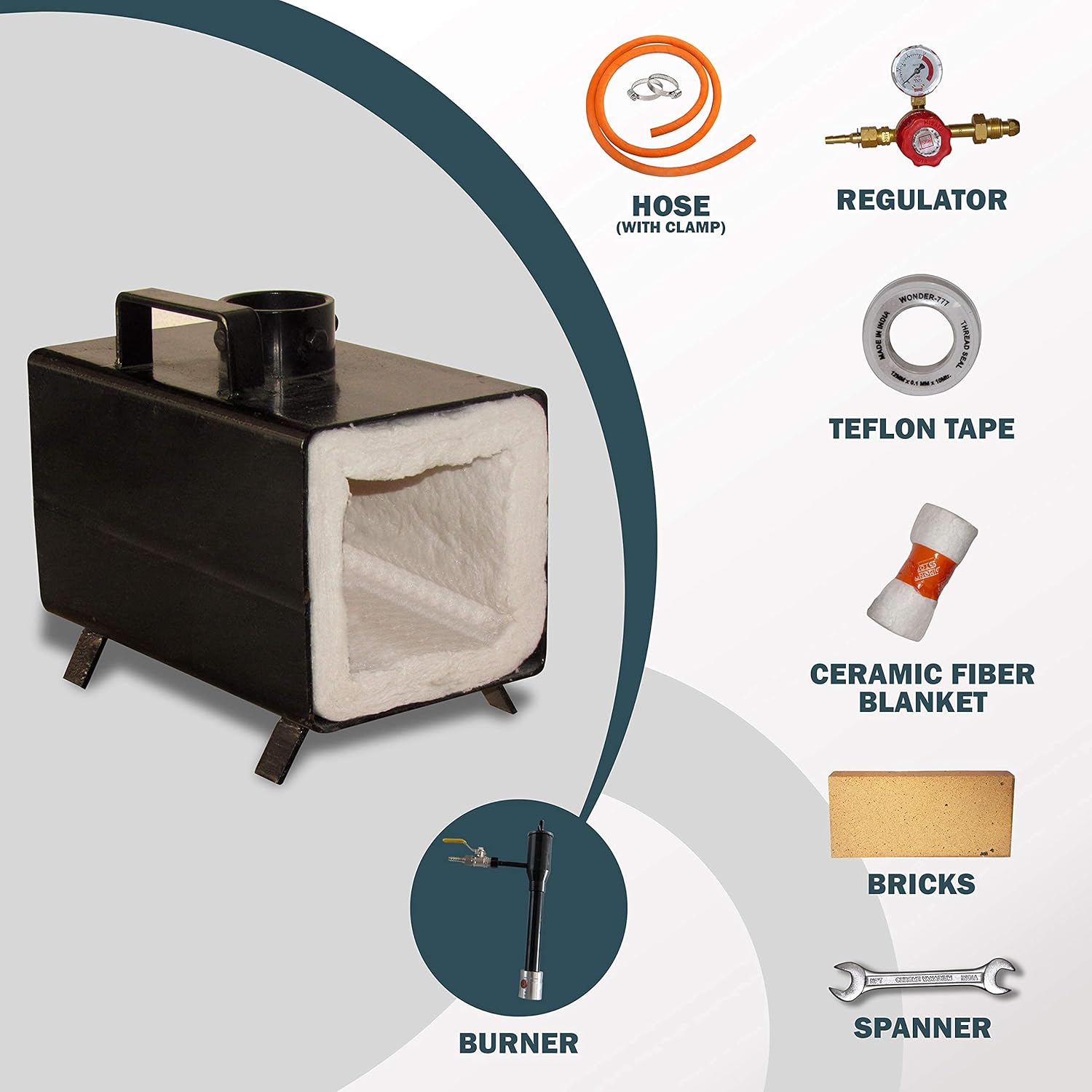 Portable Propane Gas Forge Single Burner with Stand C295