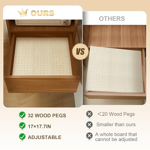 Wood Pegboard Drawer Organizer with 32 Pegs Q225