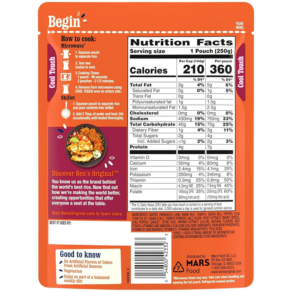 Spanish Style Rice, 8.8 oz, 6 Pack S798
