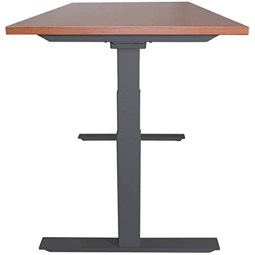 Adjustable Sit Stand Desk 60 x 30 Cherry Wood Finish M3403
