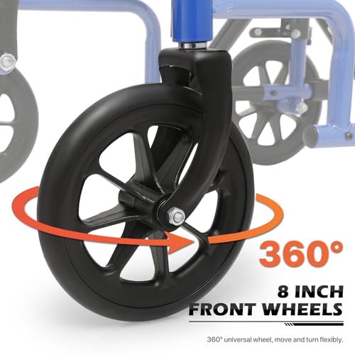 Lightweight Wheelchair for Adults with Locking Hand Brakes, Folding Back, 16 Inch Seat S3855