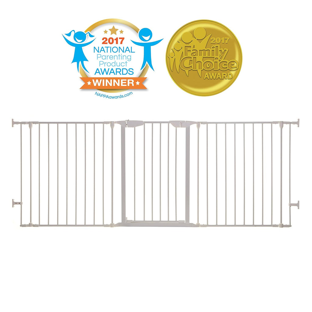 Baby Gate for Stairs, Straight Angled or Irregular Openings (White) G4922