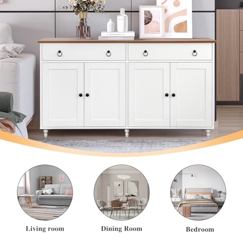 Black Buffet Cabinet with Storage and Gourd Legs O767