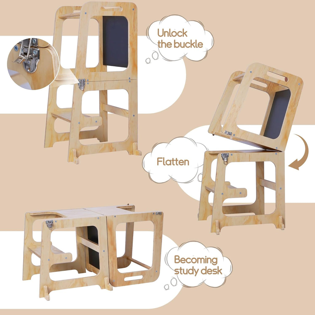 3-in-1 Toddler Standing Tower with Safety Rail V1291