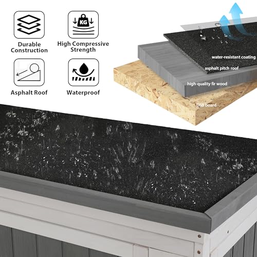 Garden Potting Bench Table with Storage Shelf, Drawer and Cabinet U1848