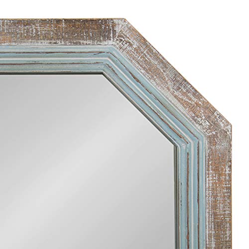 Octagon Wall Mirror, 36 x 28, Rustic Two-Tone Farmhouse Accent F1740
