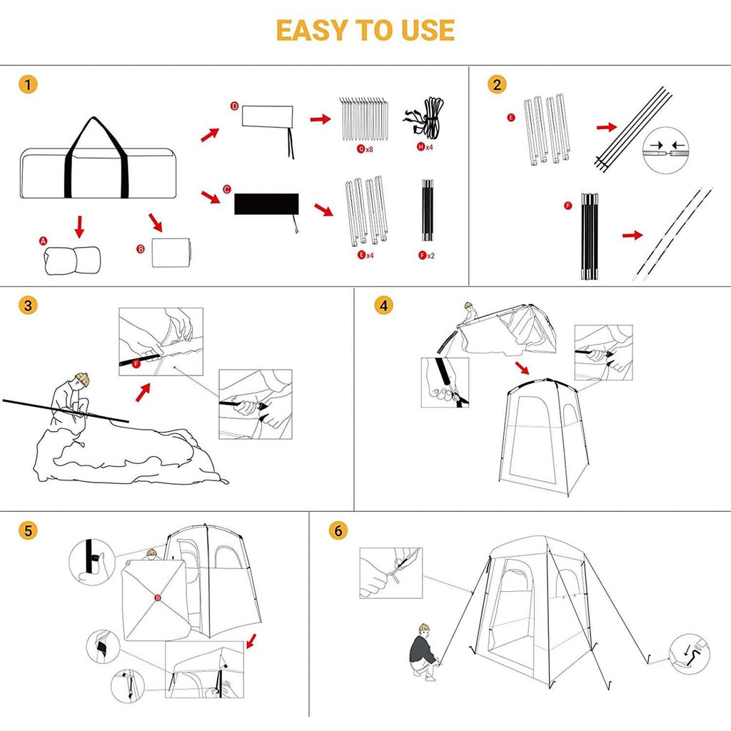 Oversize Portable Camping Shower Tent with Privacy Changing Room T321