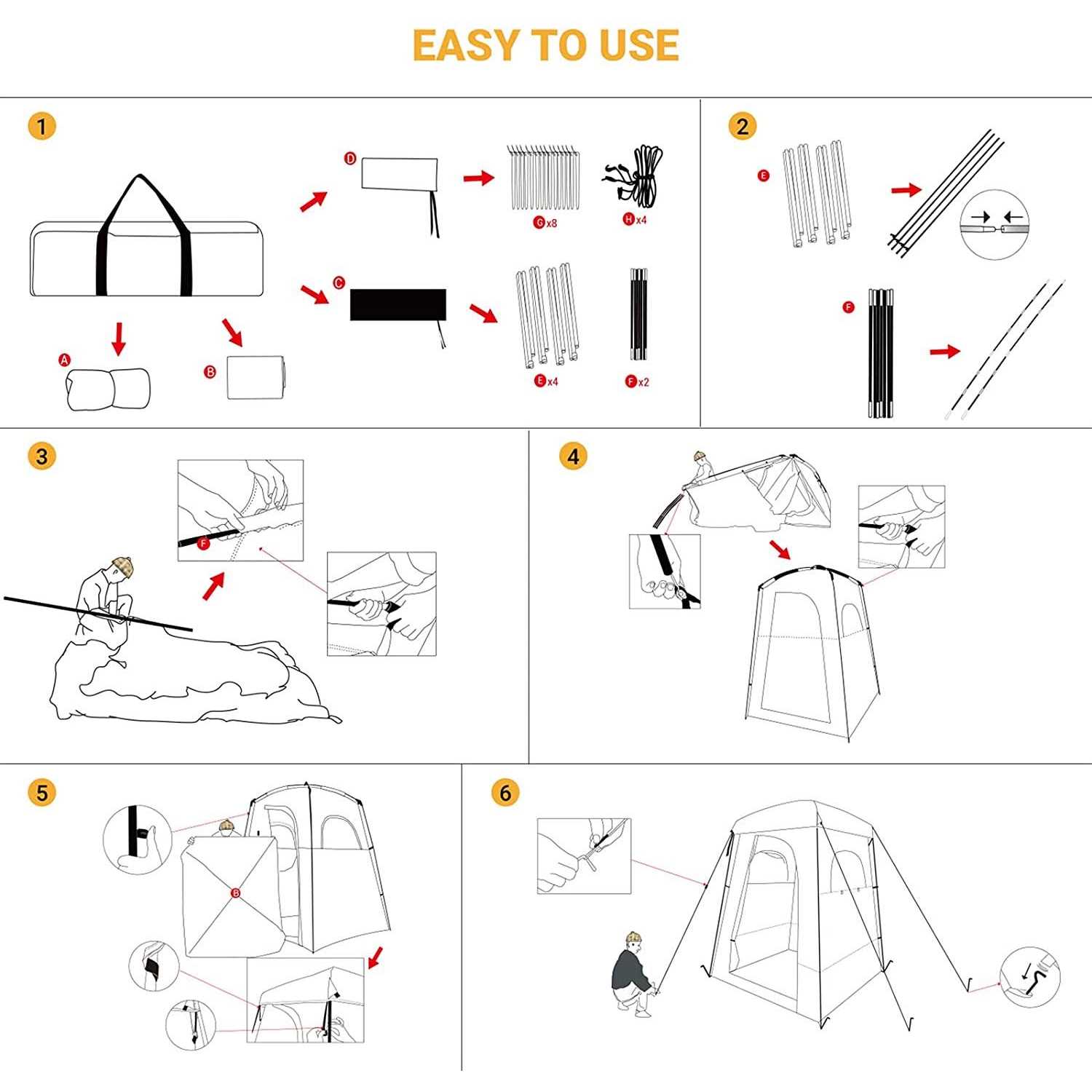 Oversize Portable Camping Shower Tent with Privacy Changing Room T321