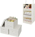 GRANNY SAYS Bundle of 3-Pack Cloth Storage Bins & 1-Pack Hanging Closet Organizer