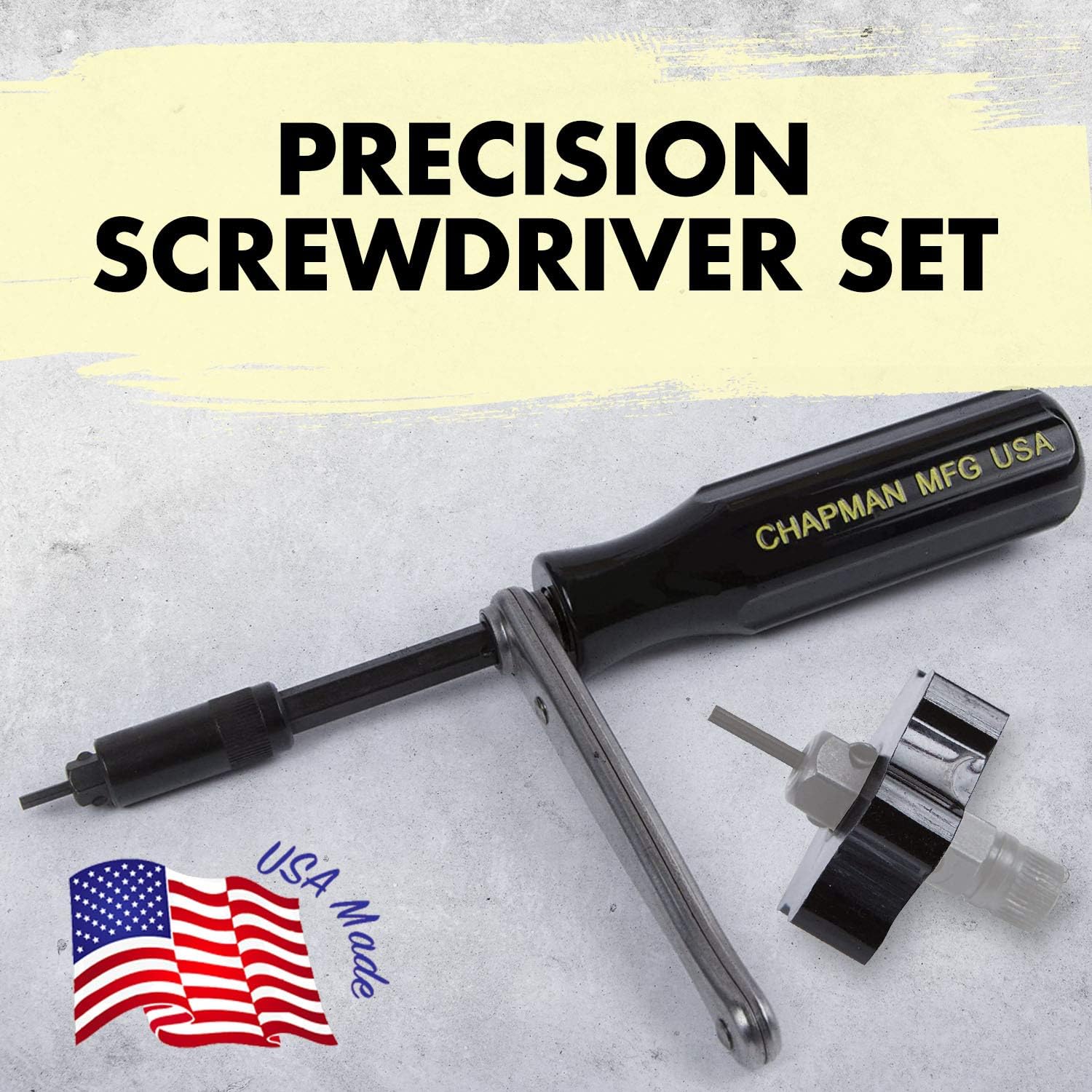 24-Piece Screwdriver Set with Phillips, Hex & Flathead Bits, Mini Ratchet, Yellow Case B528