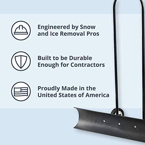Heavy Duty Bi-Directional Wheeled Snow Pusher, 36-Inch E456