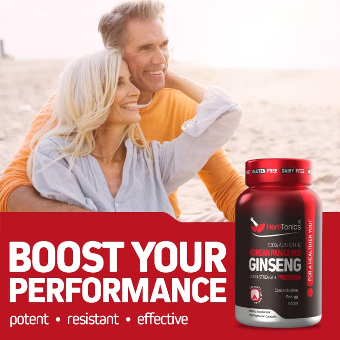 Korean Red Panax Ginseng 1500mg Root Extract Supplement - 120 Capsules G813403