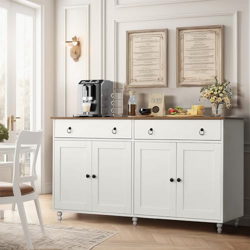 Black Buffet Cabinet with Storage and Gourd Legs O767