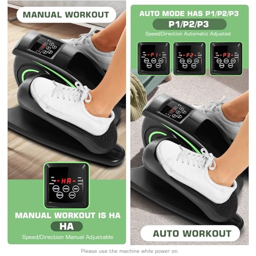 Under Desk Elliptical, Electric Leg Exerciser for Seniors Adults, Quiet Portable Seated Foot Pedal with Remote Control U9082