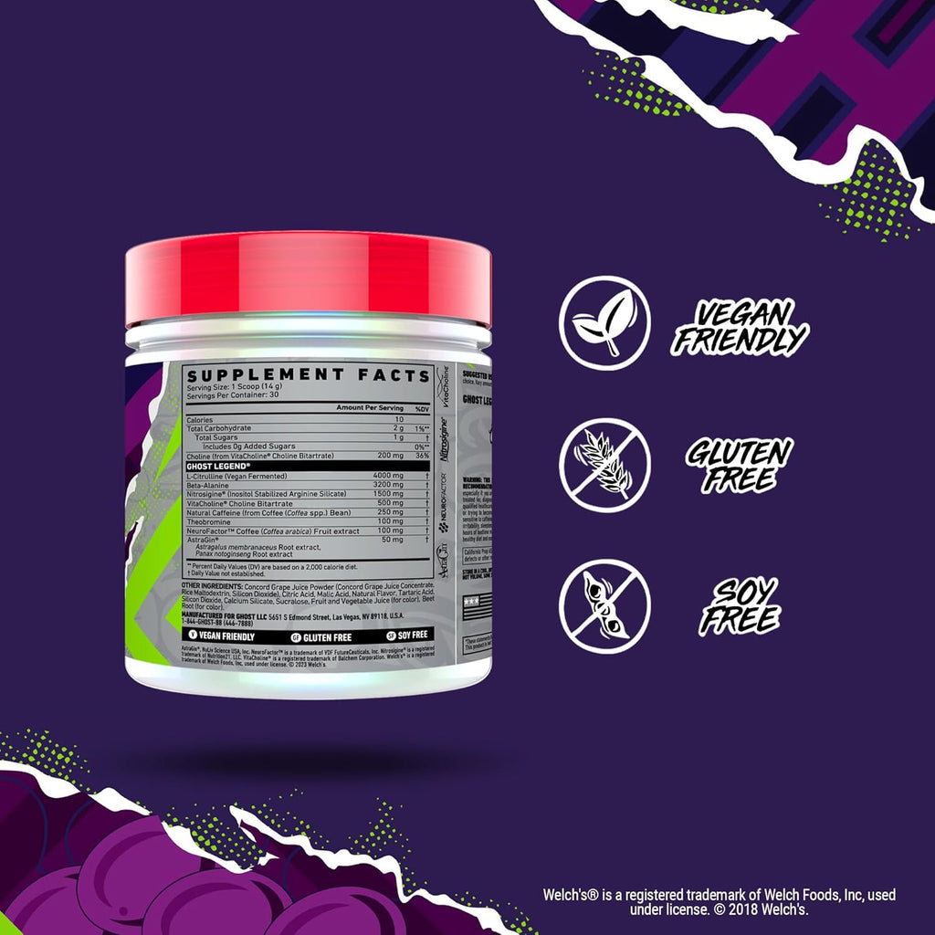 Pre-Workout Powder, Grape - 30 Servings O7609