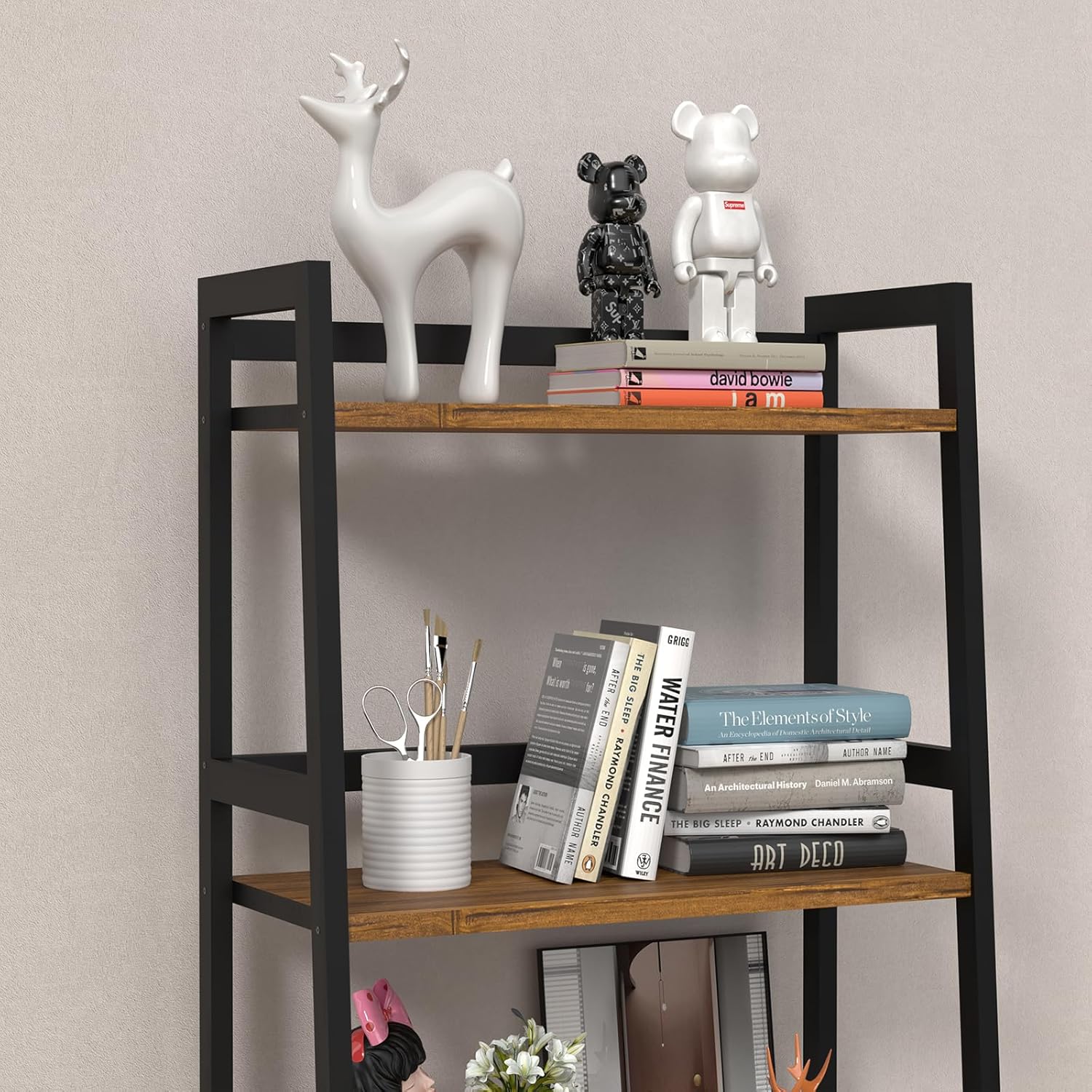 Bamboo 5-Tier Tall Bookcase for Living Room, Home Office L317598