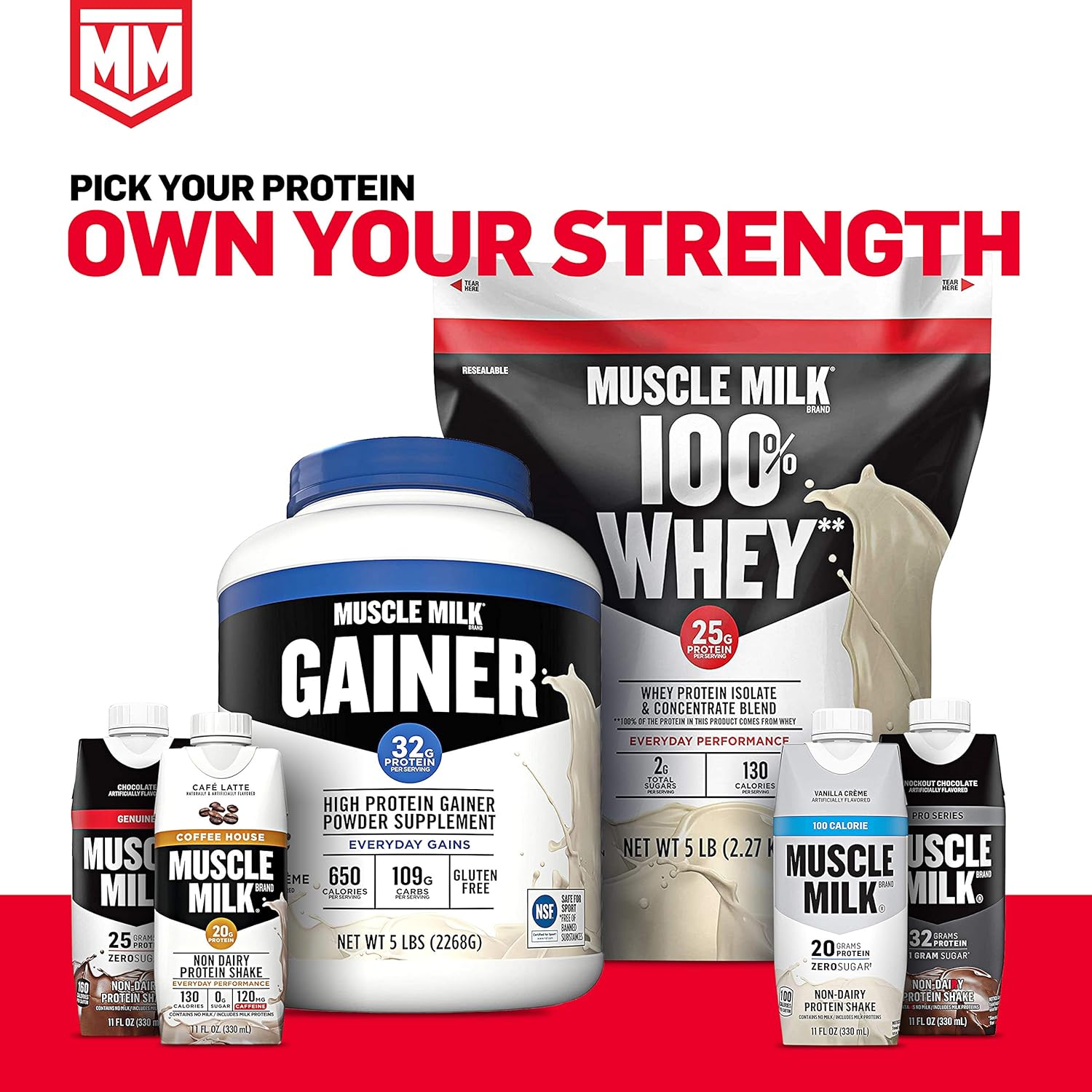 Protein Powder, Knockout Chocolate, 50g Protein, 5 Pound F8516