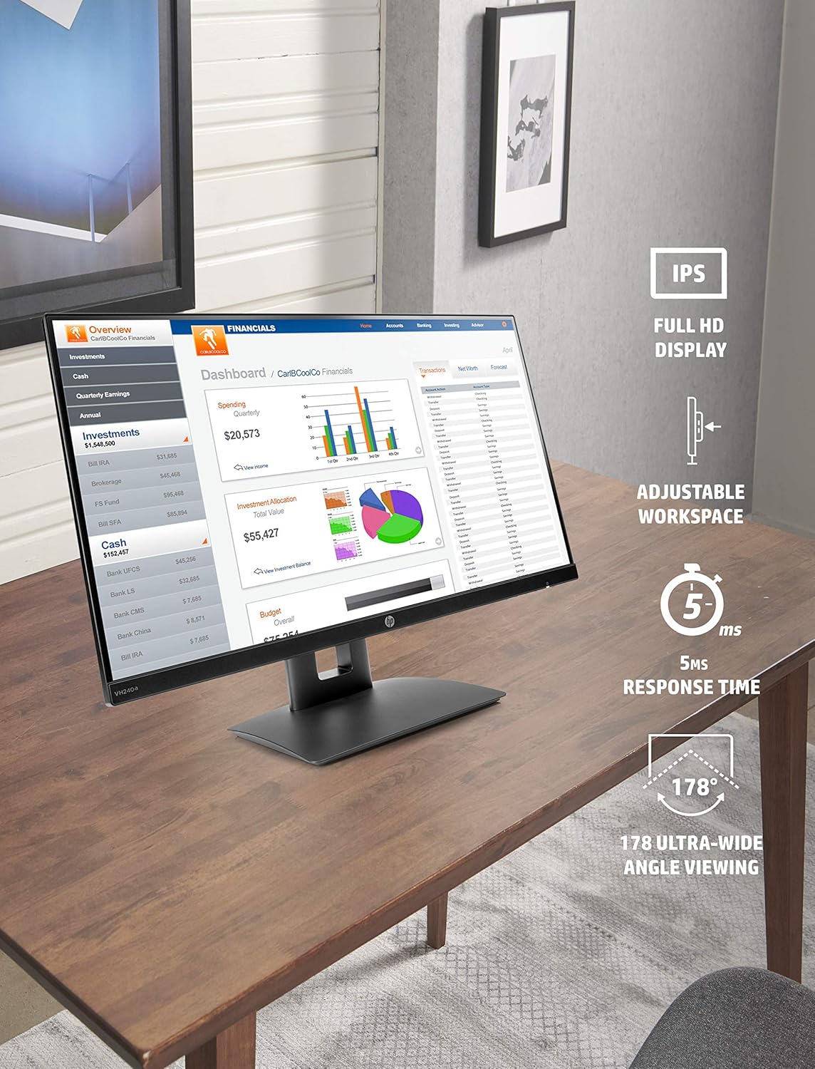 23.8-Inch Full HD 1080p IPS LED Monitor with Built-In Speakers and VESA Mounting R832