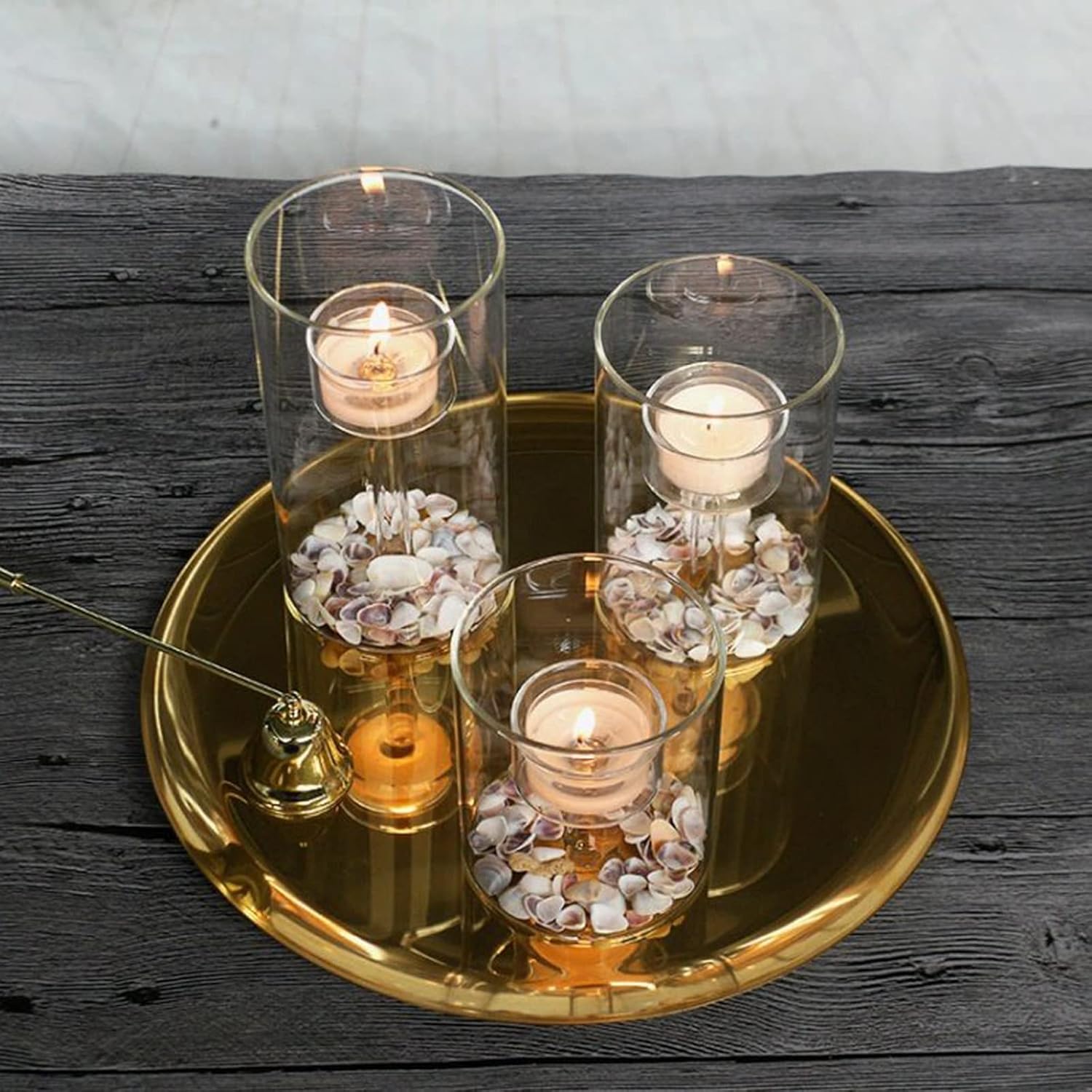 Clear Cylinder Glass Candle Holder Set of 3 for Table Centerpieces C17583