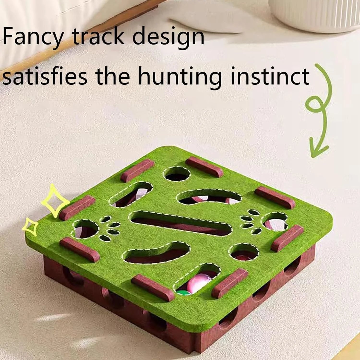 Cat Nail File Scratcher Box, Interactive Puzzle Toy for Indoor Cats Q178