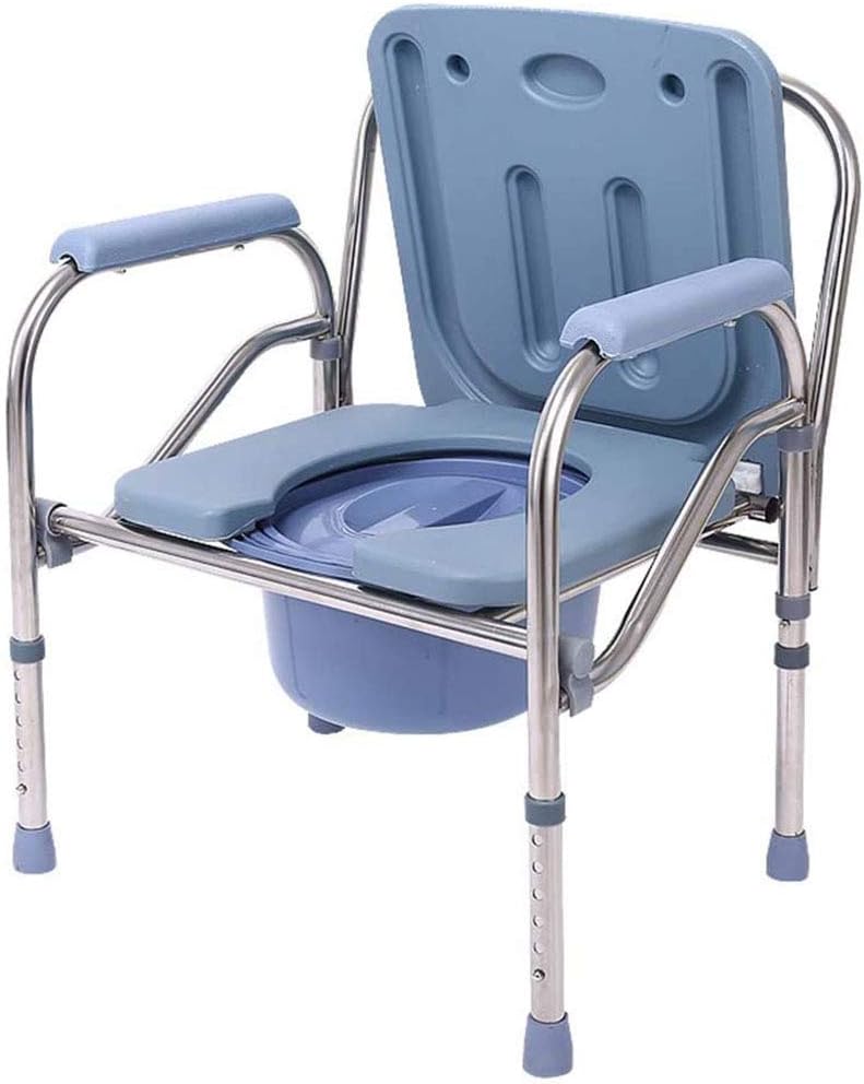 Portable Bedside Commode Chair, Non Slip, Adjustable Height, Extra Wide with Bucket Splash Guard N77266