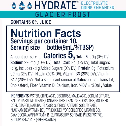 Electrolyte Liquid Drink Enhancer Drops, Low Sugar, Mixed Berry L436