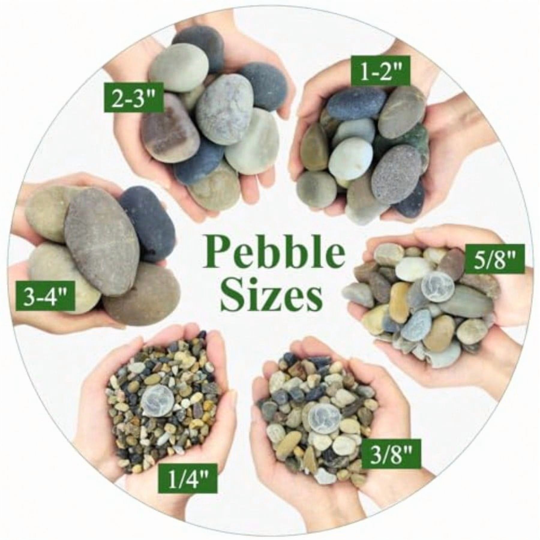 Natural River Rocks 3-4 Inch for Garden, Landscape, Fish Tank P309220