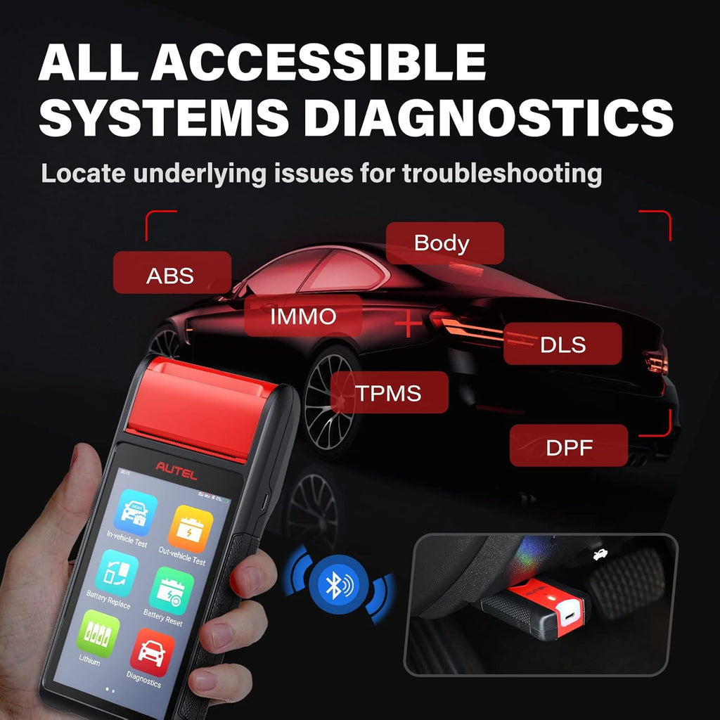 Battery Tester 6V & 12V with All System Diagnostic Scan Tool OBD2 Scanner D6238