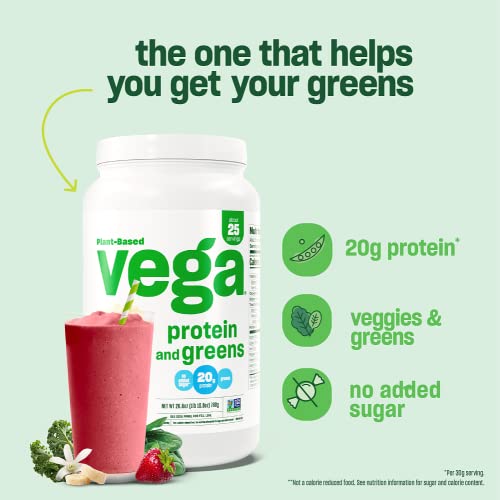 Chocolate Plant Protein Powder with Greens, 20g, Vegan, 1lb F3796
