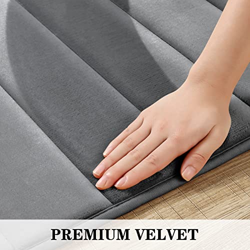 Black Memory Foam Bathroom Rug Set 3 Piece Non Slip Absorbent Shaggy Mats V3549