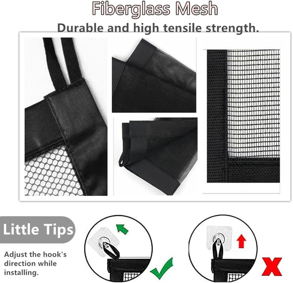 Retractable Mesh Pet Gate for Doorways, 43.3" W x 28.3" H, No Drilling, Black T155507