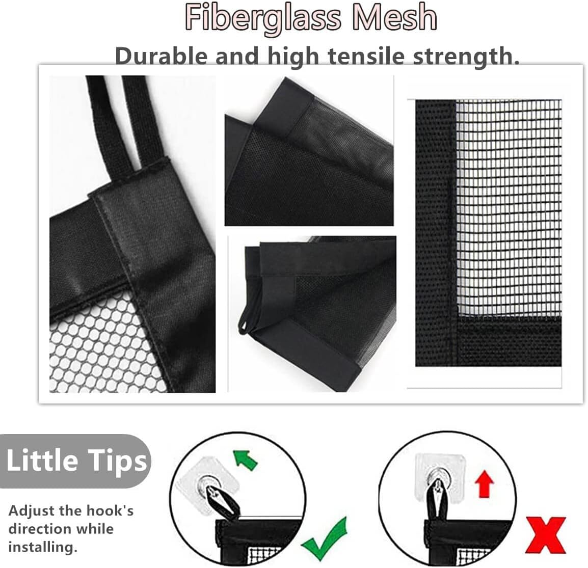 Retractable Mesh Pet Gate for Doorways, 43.3" W x 28.3" H, No Drilling, Black T155507