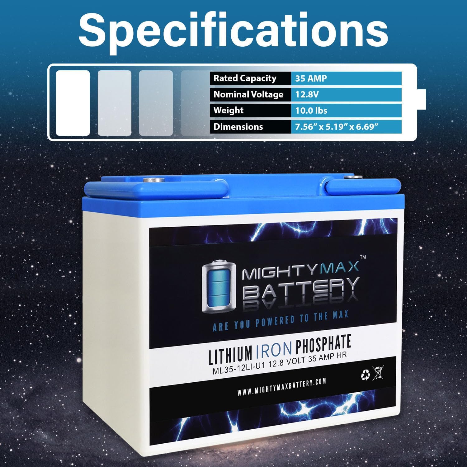 12V 35AH U1 Lithium Battery for Power Chair Z82695
