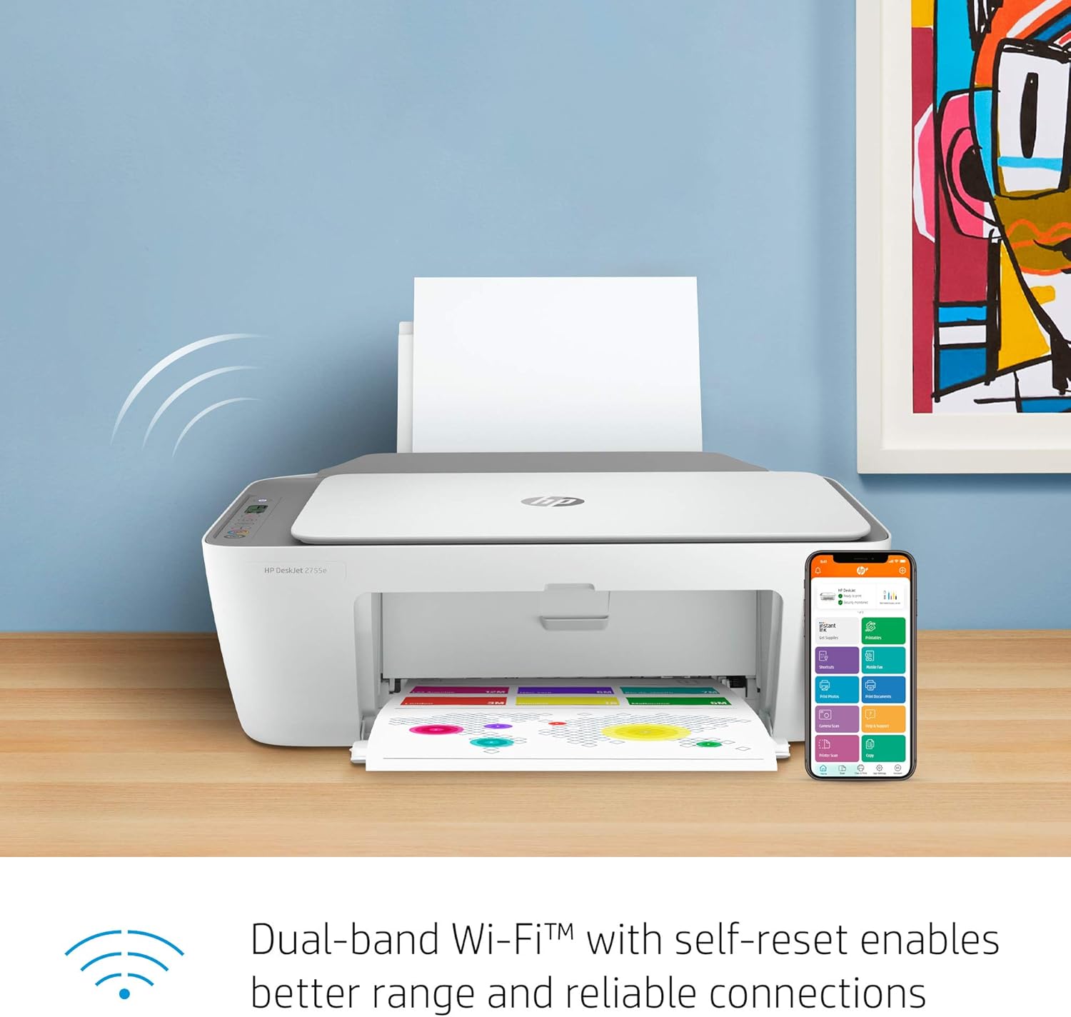 Wireless Color All-in-One Printer with 6 Months Instant Ink, Pack of 2 O1298